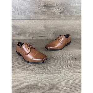 BRAVO Men Dress Shoe KING-6 Oxford Shoe Cognac Kids Size 2Y - Medium Width